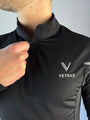Close-up van halve rits op CoreZip sporttrui